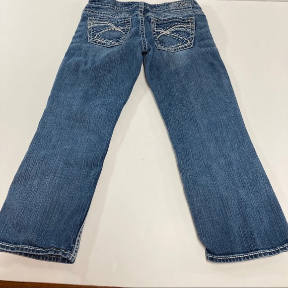 Silver Jeans Women's Sz 28 Santorini Capri/Cropped Jeans Medium Wash Blue Denim - Picture 10 of 11